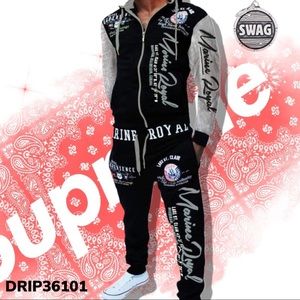 ROYAL GOT GRAY MENS 2 PIRCE DESIGNER TRACK SET